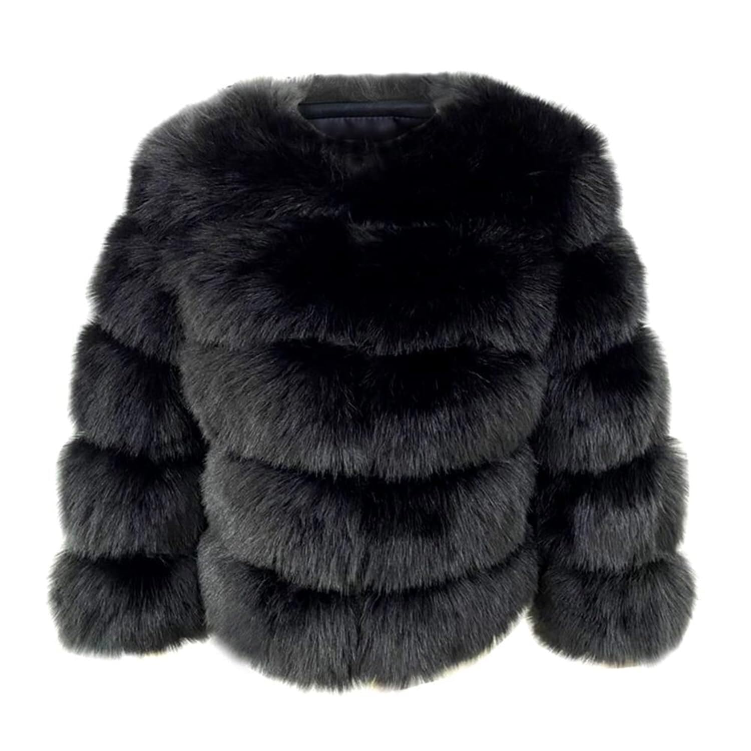 Barley Direct Women's Faux Fur Coat Short Artificial Fur Overcoat Solid Thick Outerwear Shaggy Parka Cardigan Jacket(Style 4,4XL)