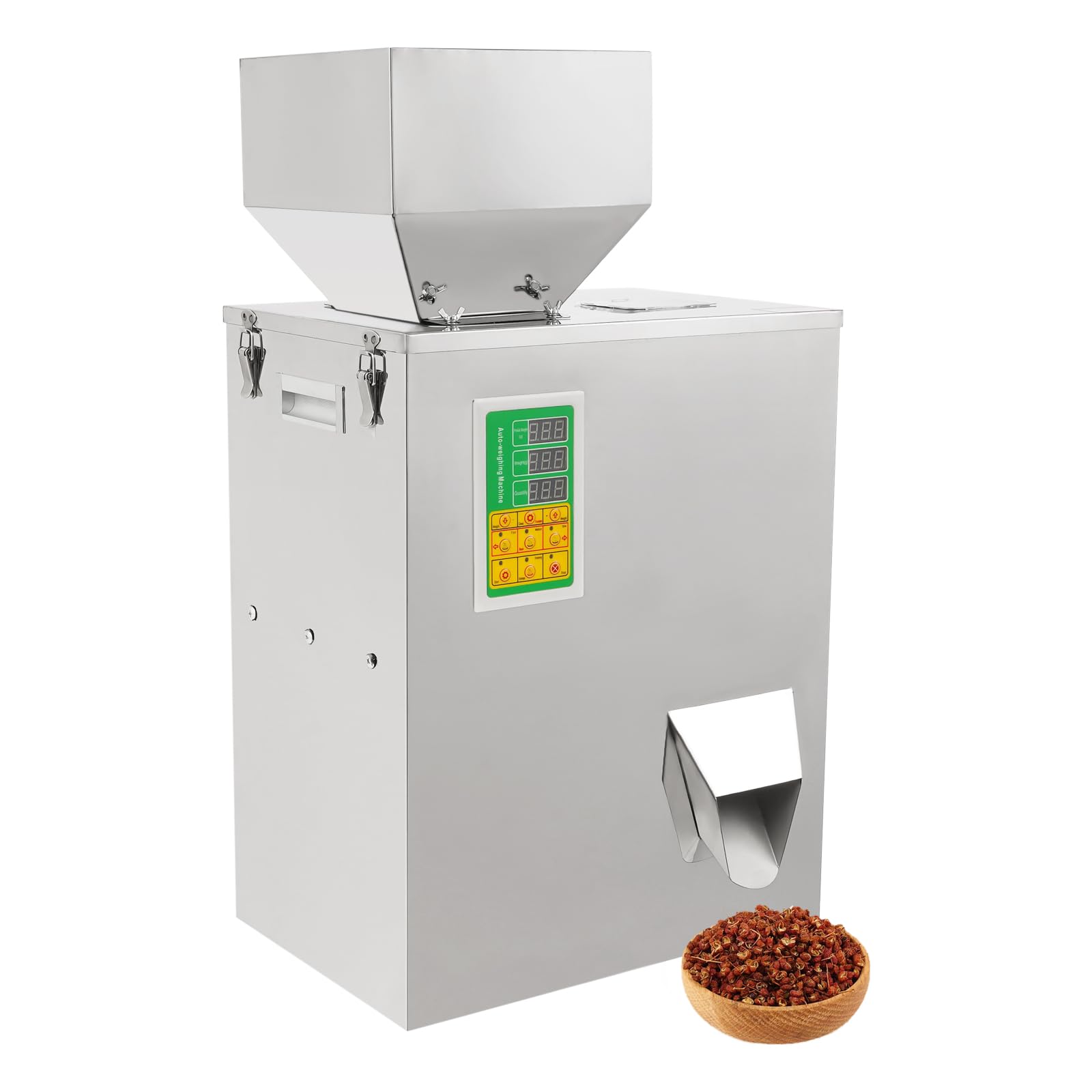 CUBELLIN 200?W Automatic Digital Control Filling Machine 10?500G Dispensing ±2G Accuracy Filler Machine with Foot Pedal & Data Port Stainless Steel Weighing Filling Machine