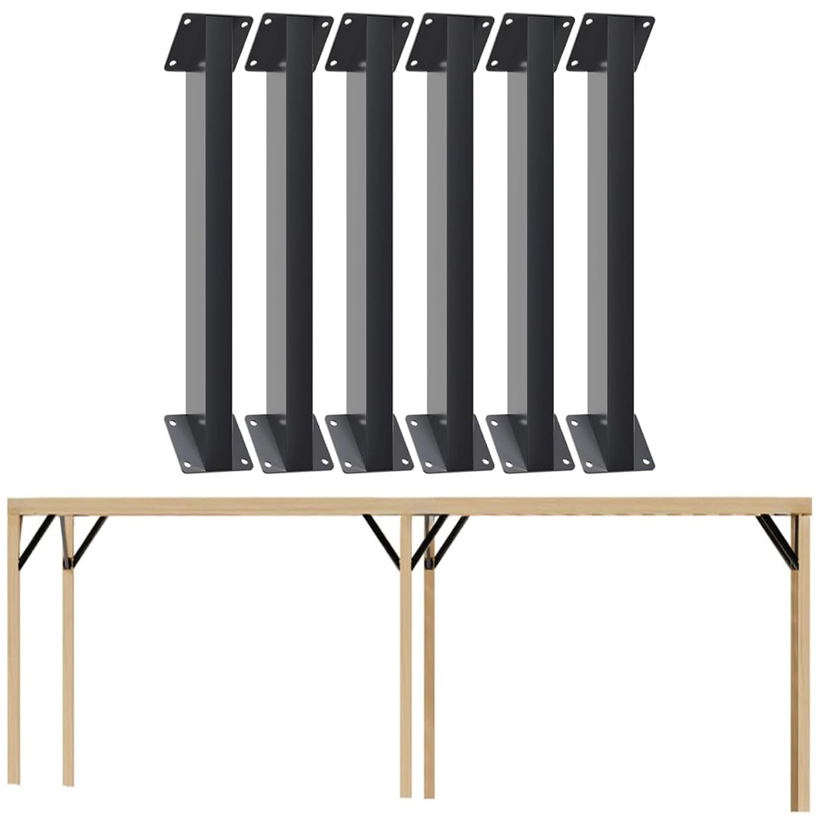 GOUZIBHD Pergola Kit 45 Degree Angle Support Bracket 45 Degree Corner Brace for Gazebos Cabins Terraces and Outdoor,Heavy Duty Connector Brace Bracket Kit(Size:6 Pcs)