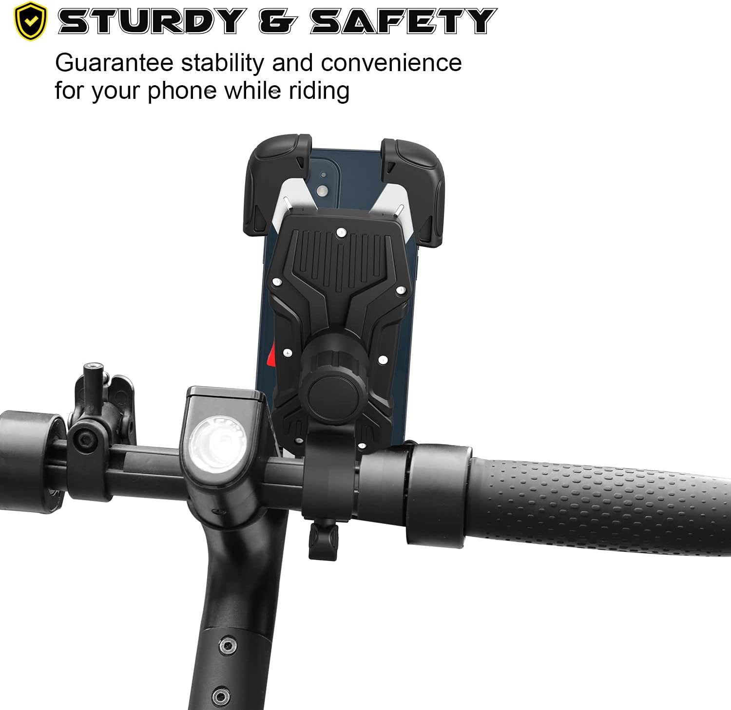 SEVEN SPARTA Bike Phone Mount Holder Motorcycle Phone Mount for Handlebar Accessories Compatible with iPhone 13 13 Pro Max 11, Galaxy and Other 4.7-6.8 Inches Cellphones (Black) : Cell Phones & Accessories