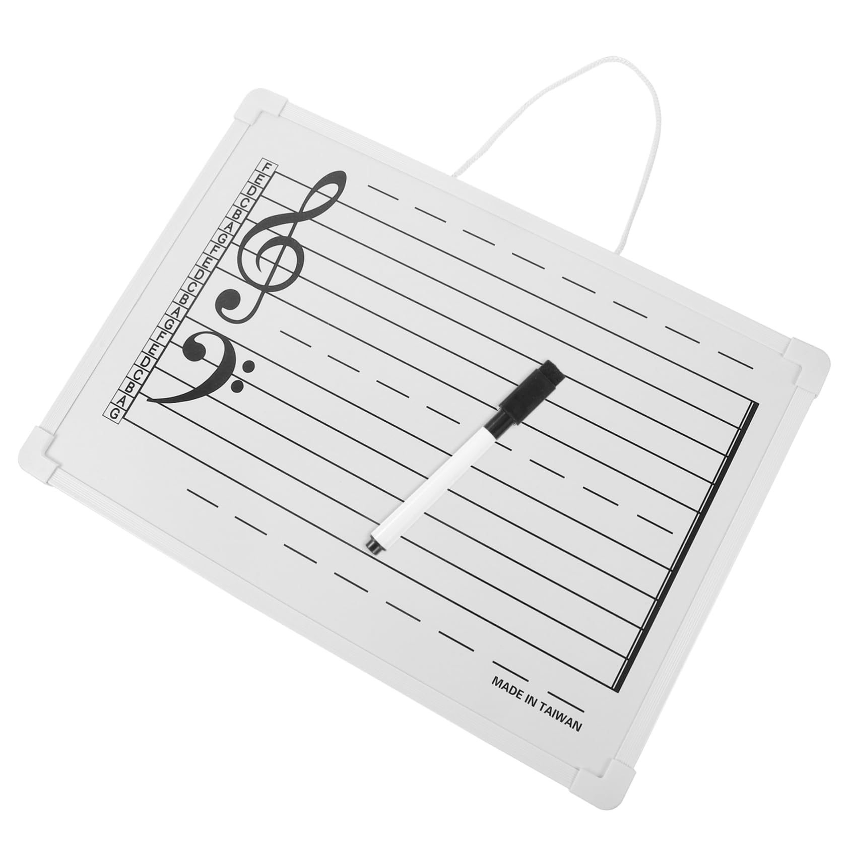 Tableau Blanc Effaçable à Sec Musique, avec Autocollants de Notes, Plastique, Suspendu au Mur, pour École et Maison