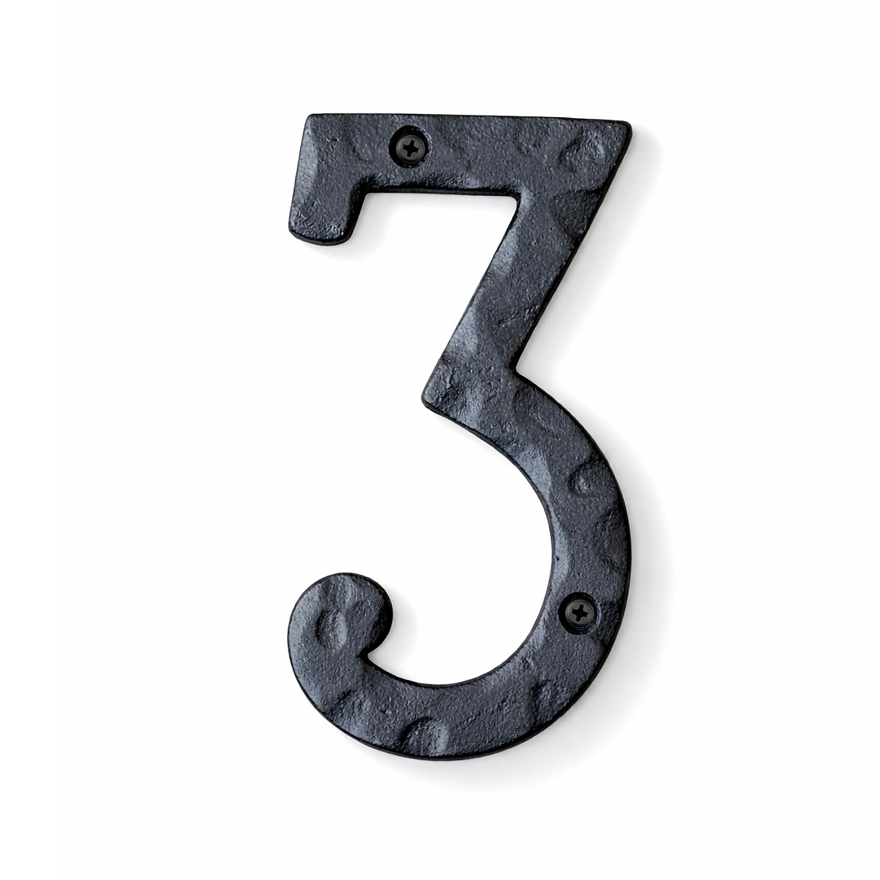 NACH House Numbers for Outside, 5.5 inch Black Address Numbers for House - Number 3 - Rustic Numbers for Outside with Mounting Hardware