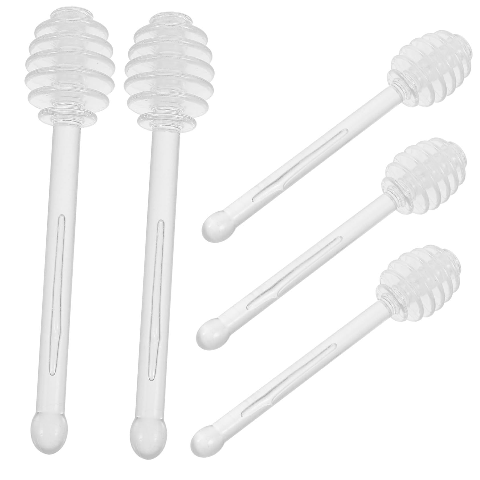 NAMOARLY 5pcs Honey Stick Honey Pot Sticks Home Honey Rod Multi-function Stirring Stick Honey Dipper for Honey Jar Portable Honey Stir Stick Clear Honey Dipper Plastic re-usable