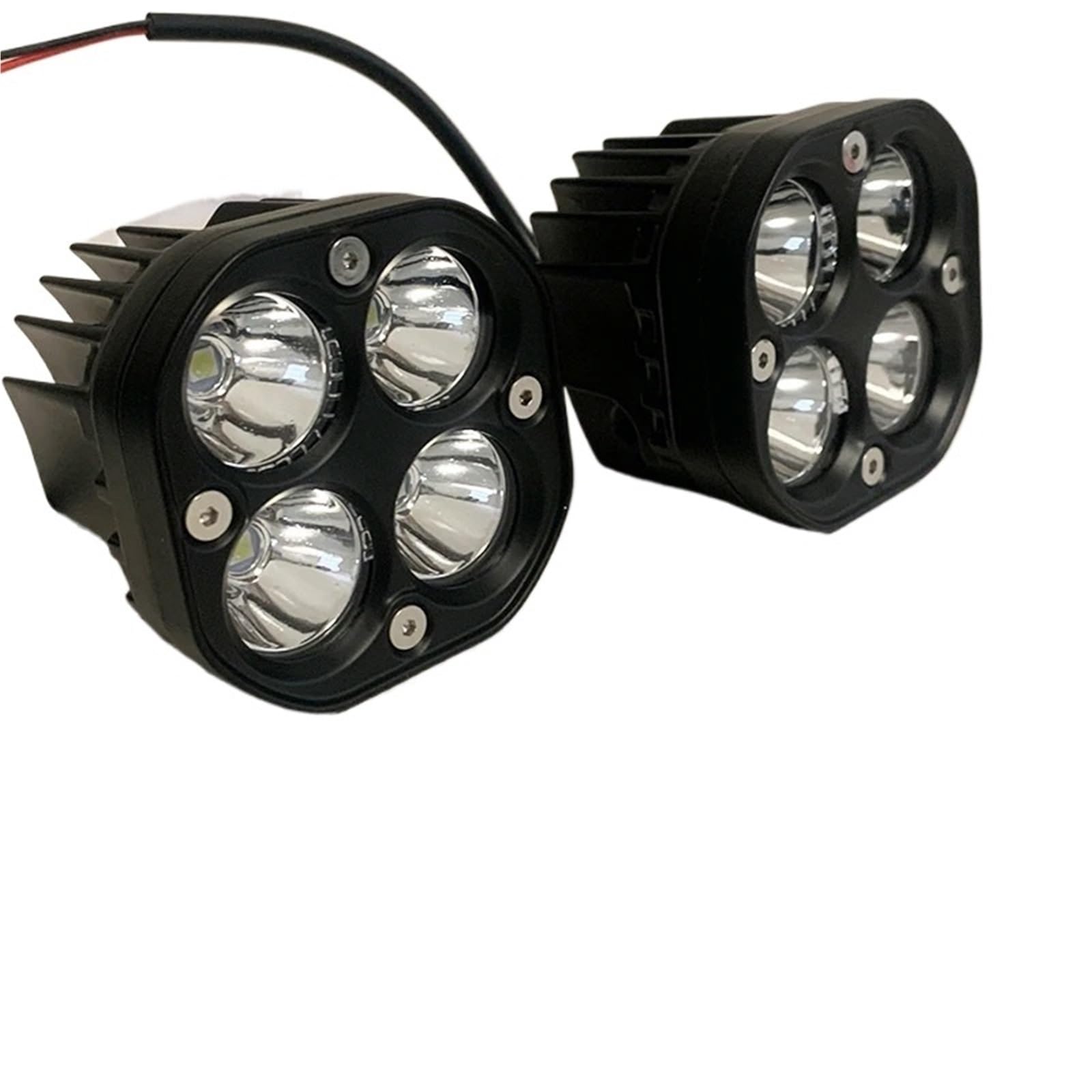 Reflektor Przedni reflektor 3-calowe światła drogowe LED do motocykla Off-roadowa lampa przeciwmgielna 12 V-24 V Reflektory Światło robocze do motocykli(White 2PCS)