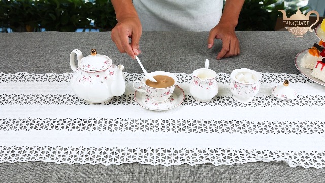 Pukka Home Royal Series - Set Da Tè In Porcellana 22 Pezzi, Servizio 6 Persone Con Teiera, Zuccheriera E Filtro