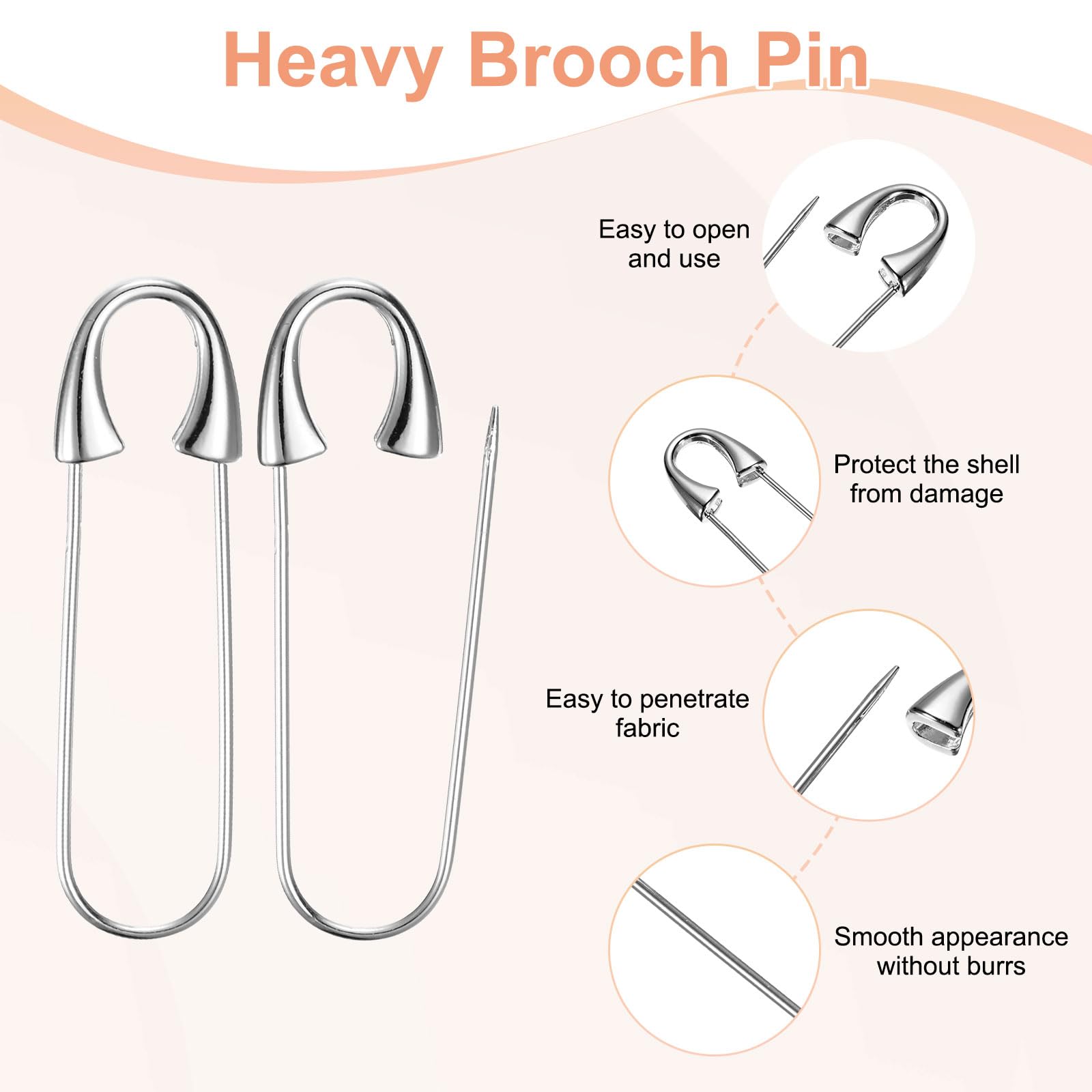 M METERXITY 5-Pack Large Safety Pin - Image 2