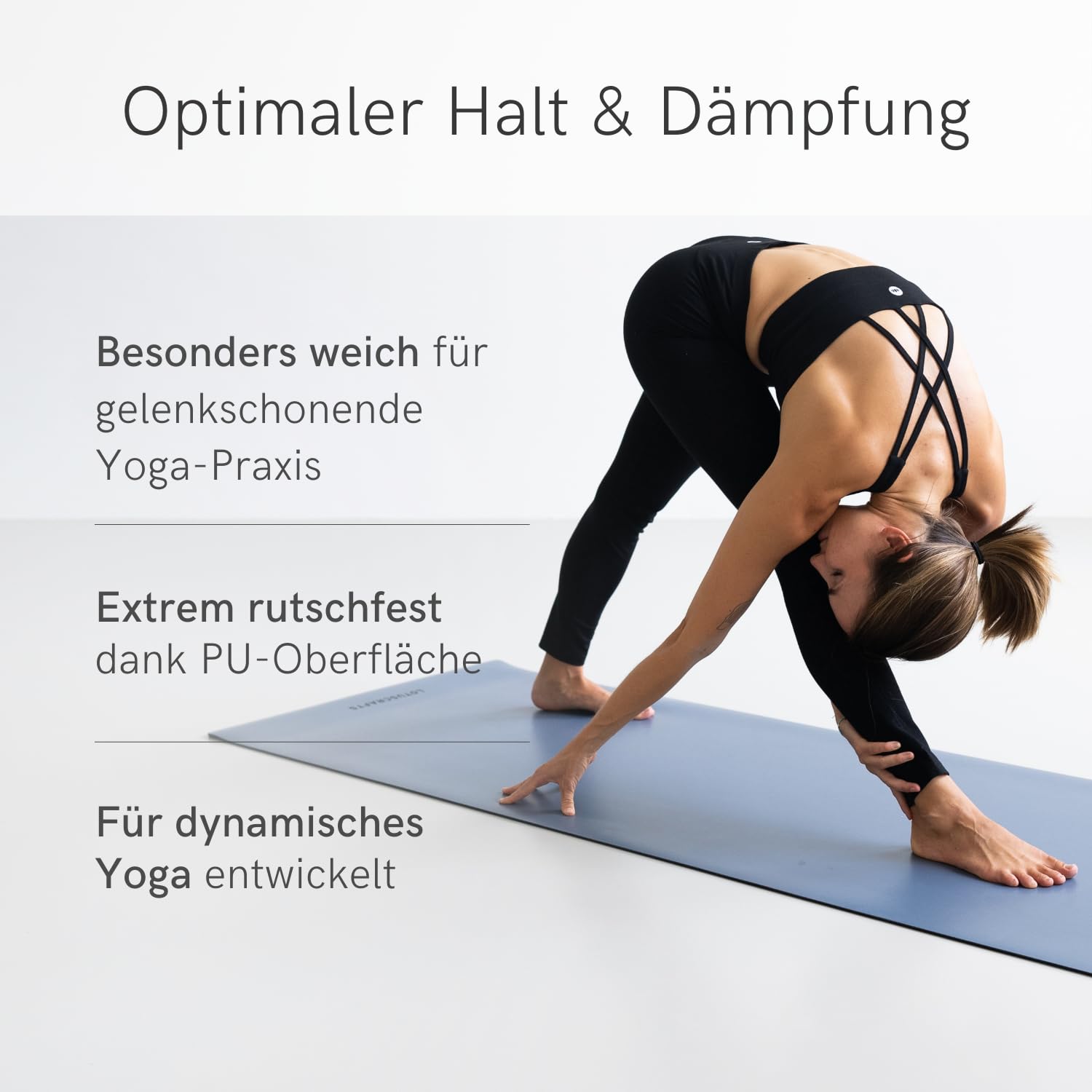 LOTUSCRAFTS Tappetino yoga antiscivolo, modello Pure, ideale per stili di yoga dinamici, realizzato in gomma naturale, perfetto anche per il pilates