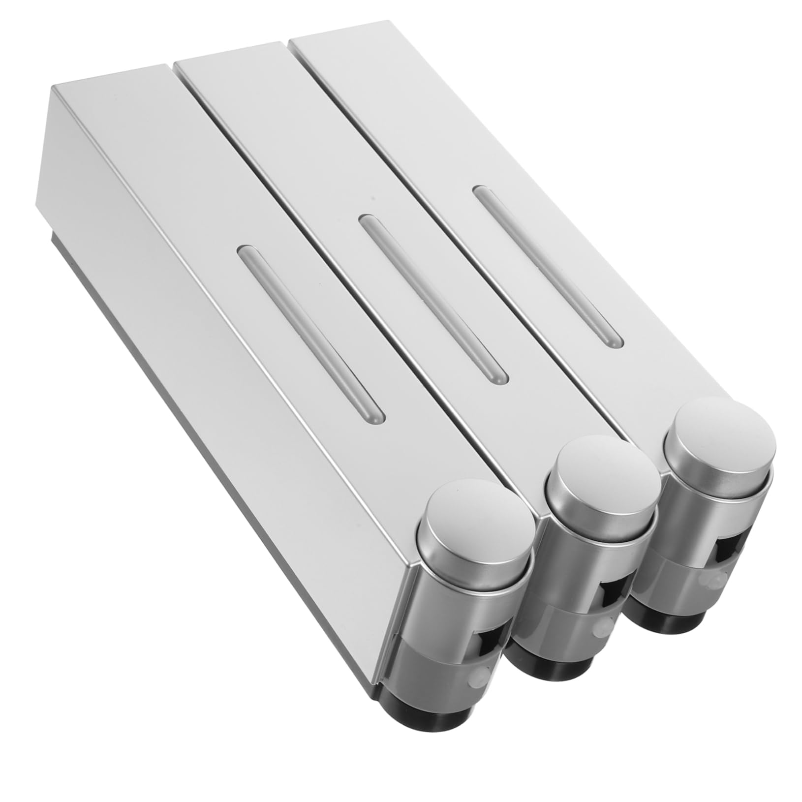 Dispensador de Jabón de Ducha de 3 Cámaras Plata Abs