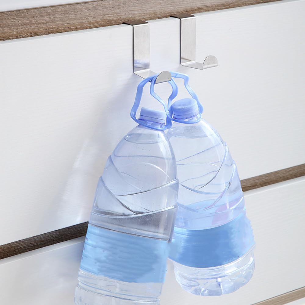 Gancho para puerta de gabinete de baño en forma de Z, colgador trasero de puerta de acero inoxidable, llavero, gancho para abrigo, accesorios de cocina para el hogar, herramienta organizadora, blanc