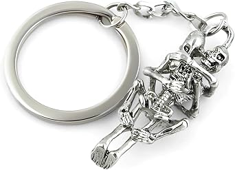 Goth Skeleton Keychain for Car Keys Halloween Keychain Bag Charms Purse Charms for Hangbags Horror Gift for Women Men