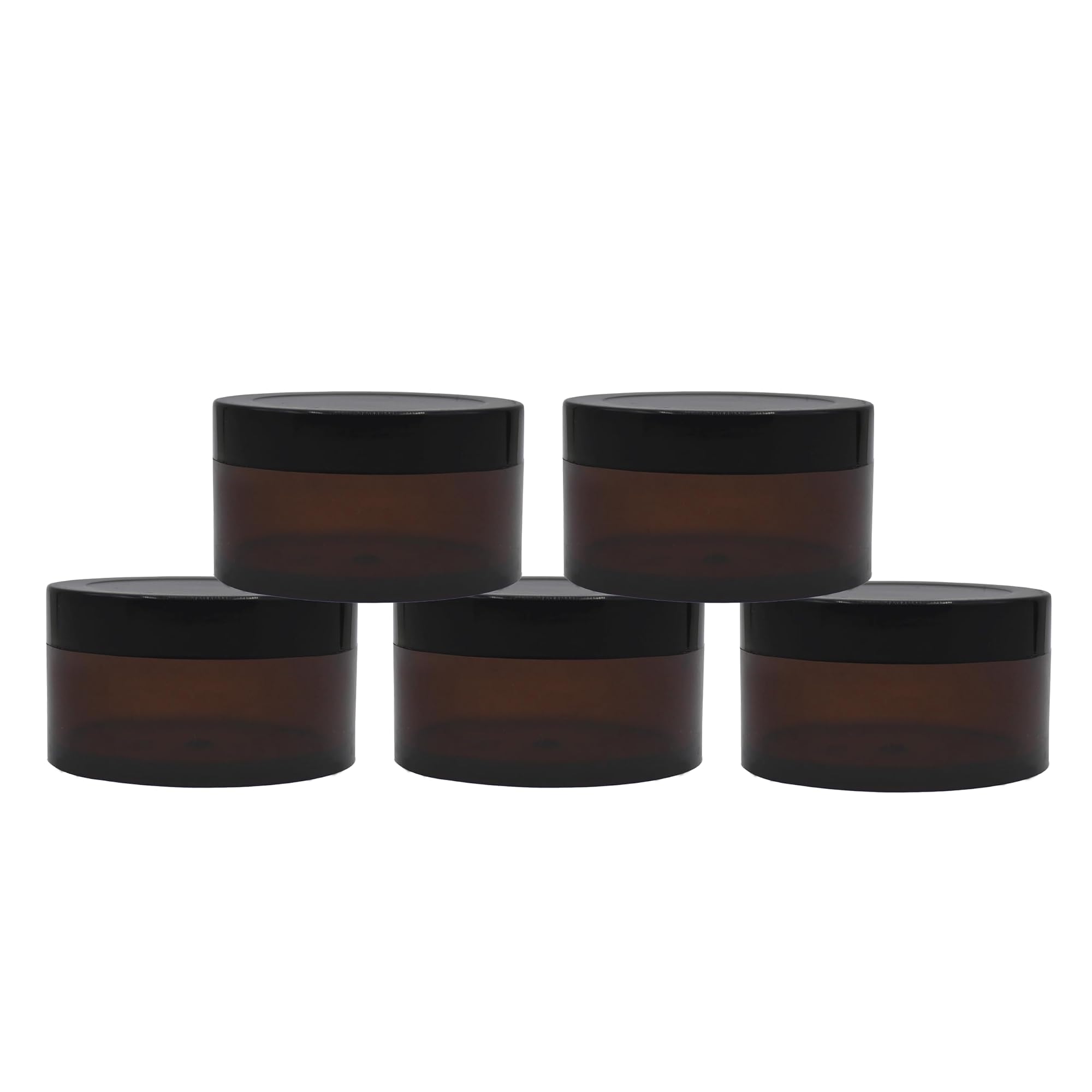 Acrylic Amber Jar with Black Lid, Multi-Purpose