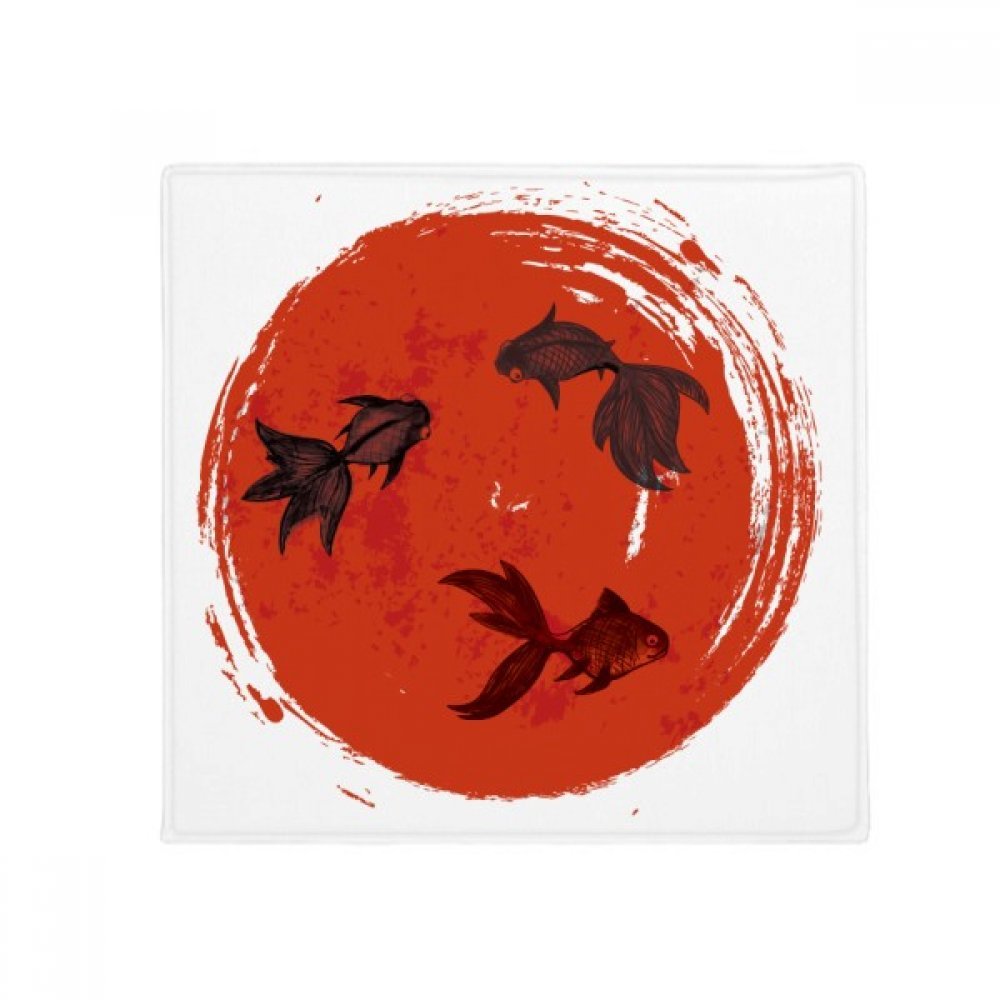 Tapis poisson rouge japonais de 80cm, idée cadeau déco pour entrée et cuisine
