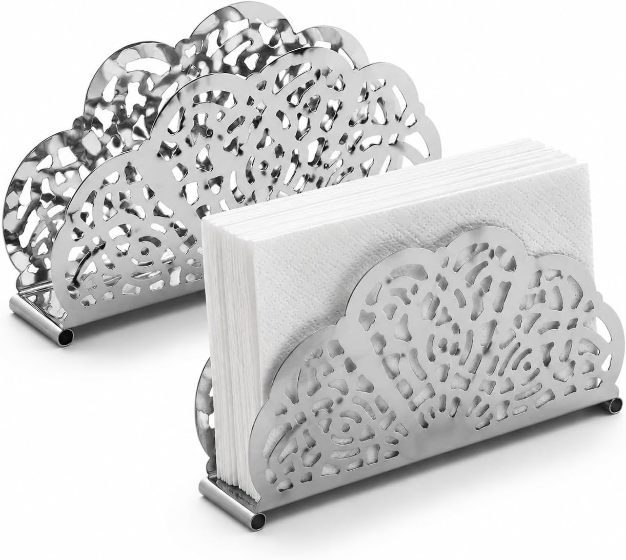 PATOISE Napkin Holder for Table, Upright Stainless Steel Silver Modern