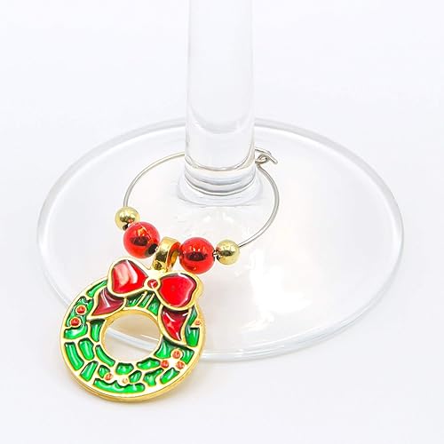 Miniatura 4 de Barra de abalorios de copa de vino de Navidad y marcadores de copa de vino