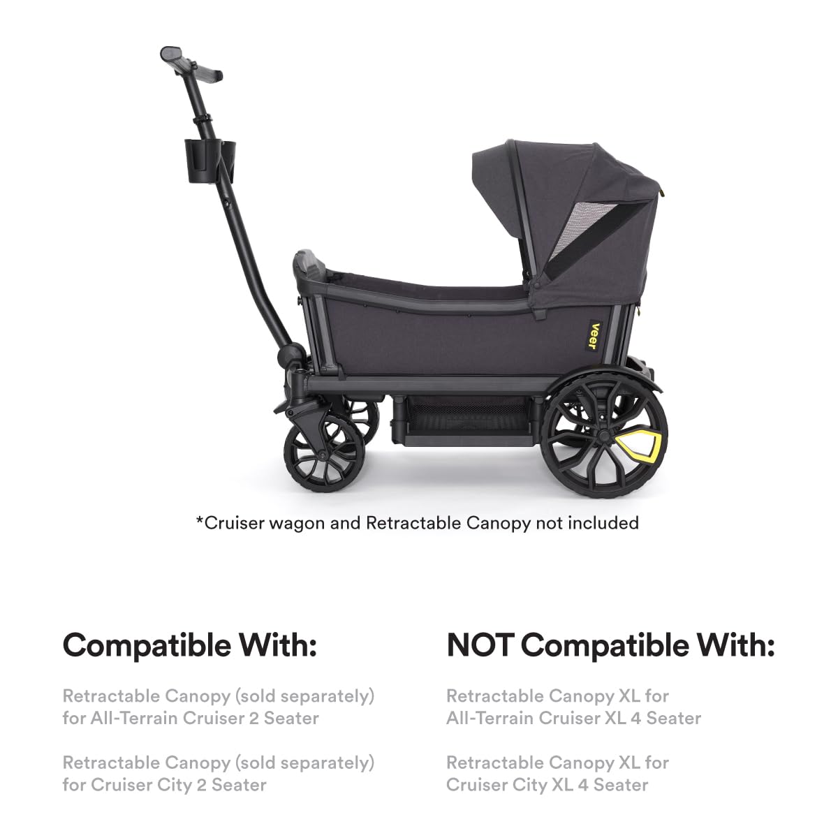 Veer Visor for All-Terrain Cruiser and Cruiser-City 2 Seater Models. NOT Compatible All-Terrain Cruiser XL or Cruiser-City XL 4 Seater Models - Heather Gray