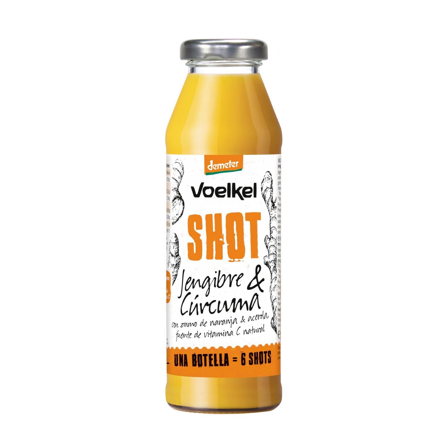 Voelkel SHOT de Jengibre y cúrcuma naranja acerola limón 280ml