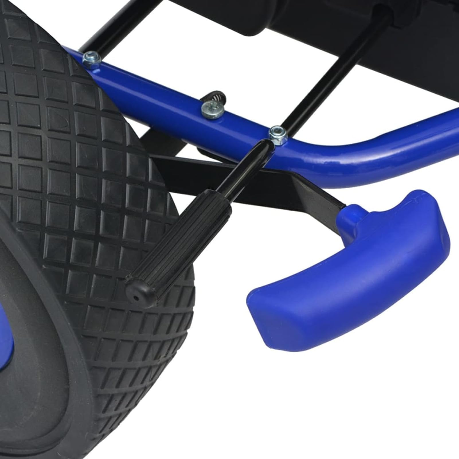 LAPOOH Gokart per Bambini, Freno a Mano, Regolabile in Altezza, Colore Blu, Grande, 80152