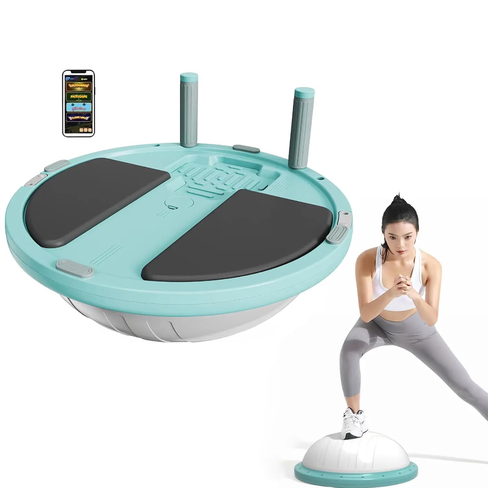 Half Balance Ball Trainer - Balance Ball Trainer with Resistance Bands and Foot Pump,Stability Ball for Exercise, Full-Body Workouts, Home Gym