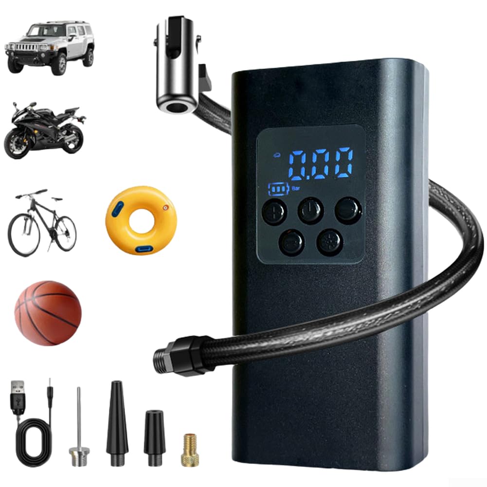 Pompa Auto 45L/min Pressione Preimpostata Pompa Auto 45L/min | Arresto pressione, flusso 45L/min, per sicuro per preciso, ideale gomme auto