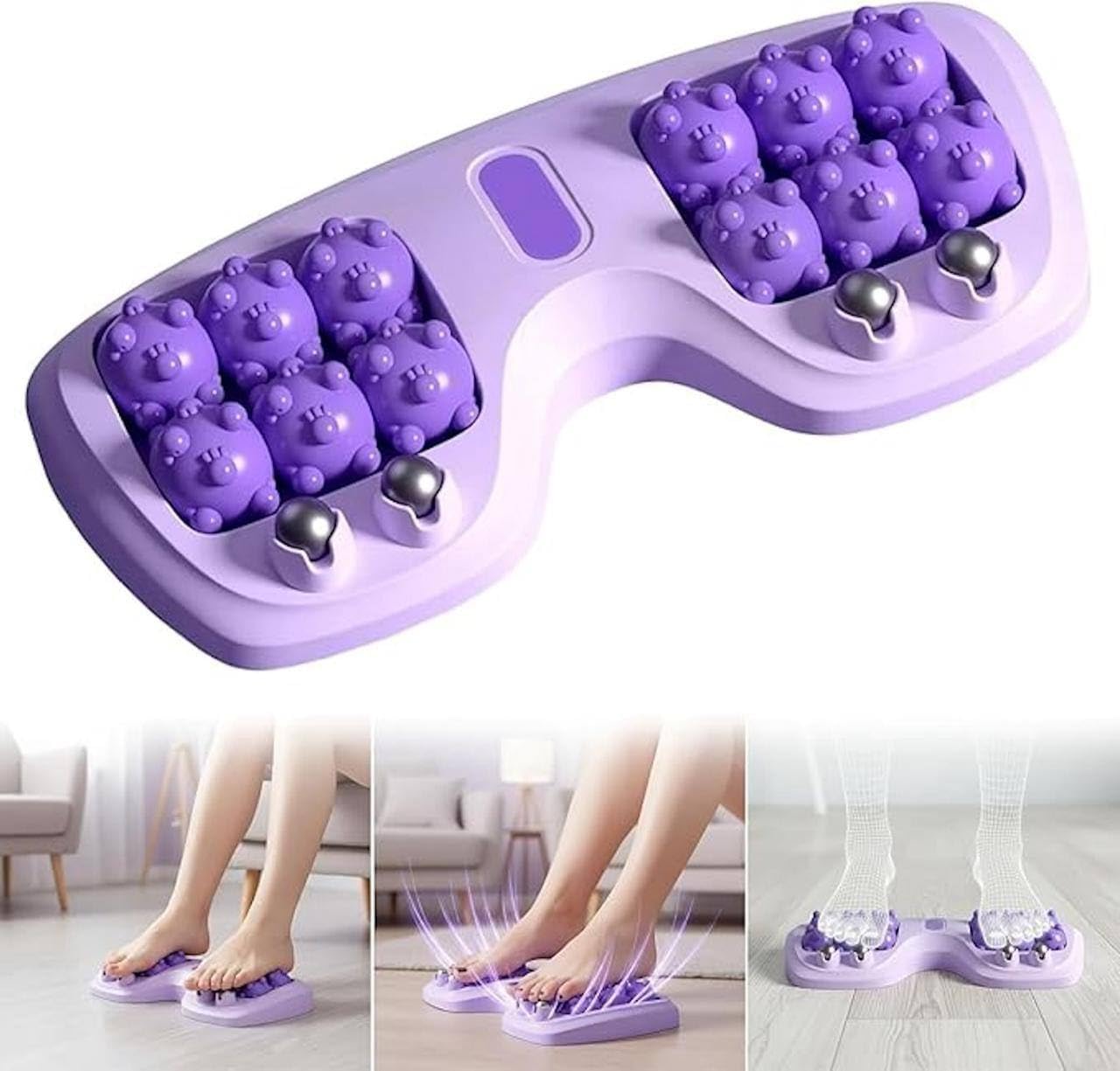 UPLEVELBUCKET Foot Massager Roller for Men & Women | Plantar Fasciitis & Foot Pain Relief | Dual 12-Wheel Foot Roller for Heel Pain, Arch Support & Relaxation | Deep Tissue Acupressure Reflexology Tool for Stress Relief & Improved Blood Circulation | Portable (Purple)-image-21