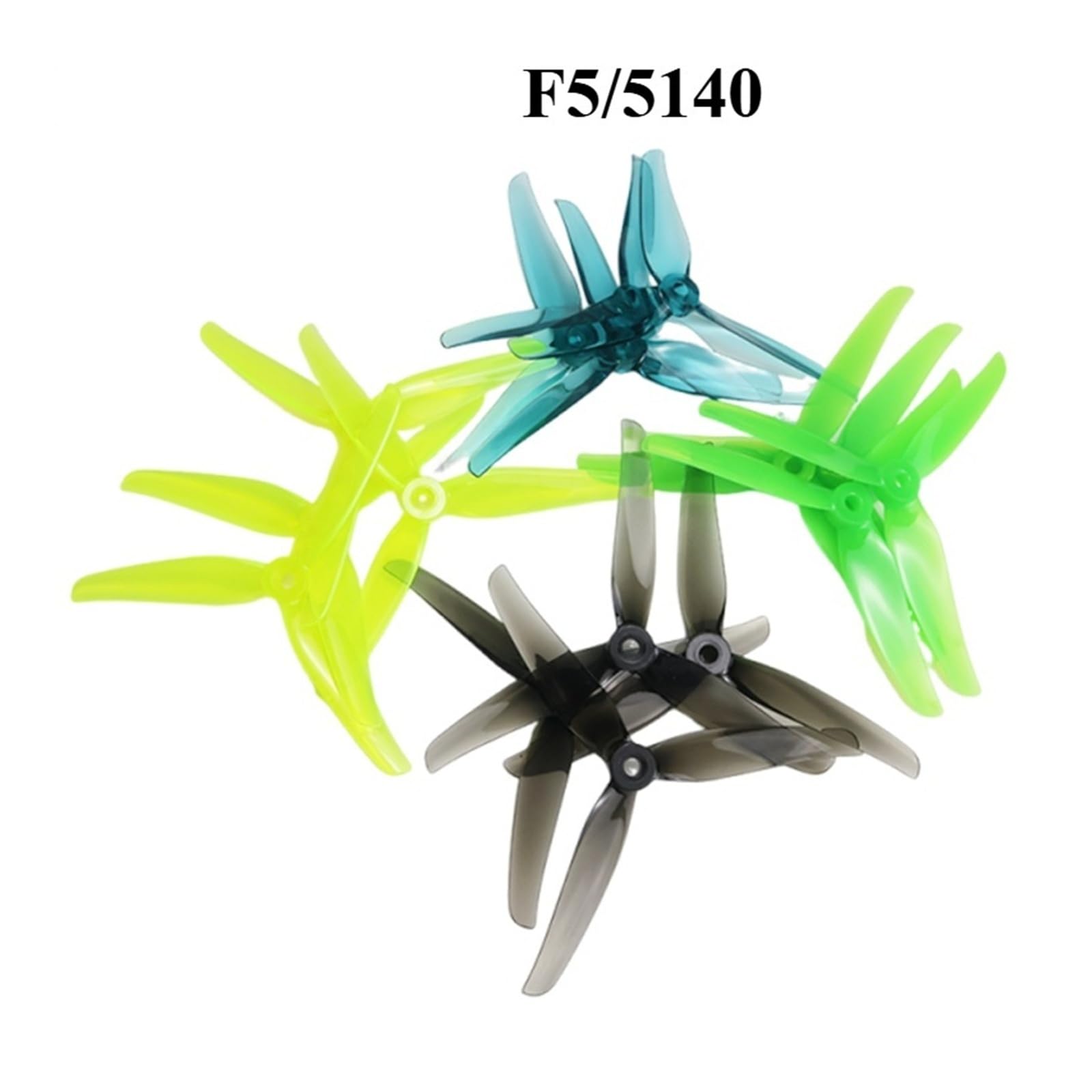 5140 - Elica a tre pale FPV da 12,7 cm, CW CCW, 2 paia per drone da corsa da 12,7 cm (2 paia F5 giallo)