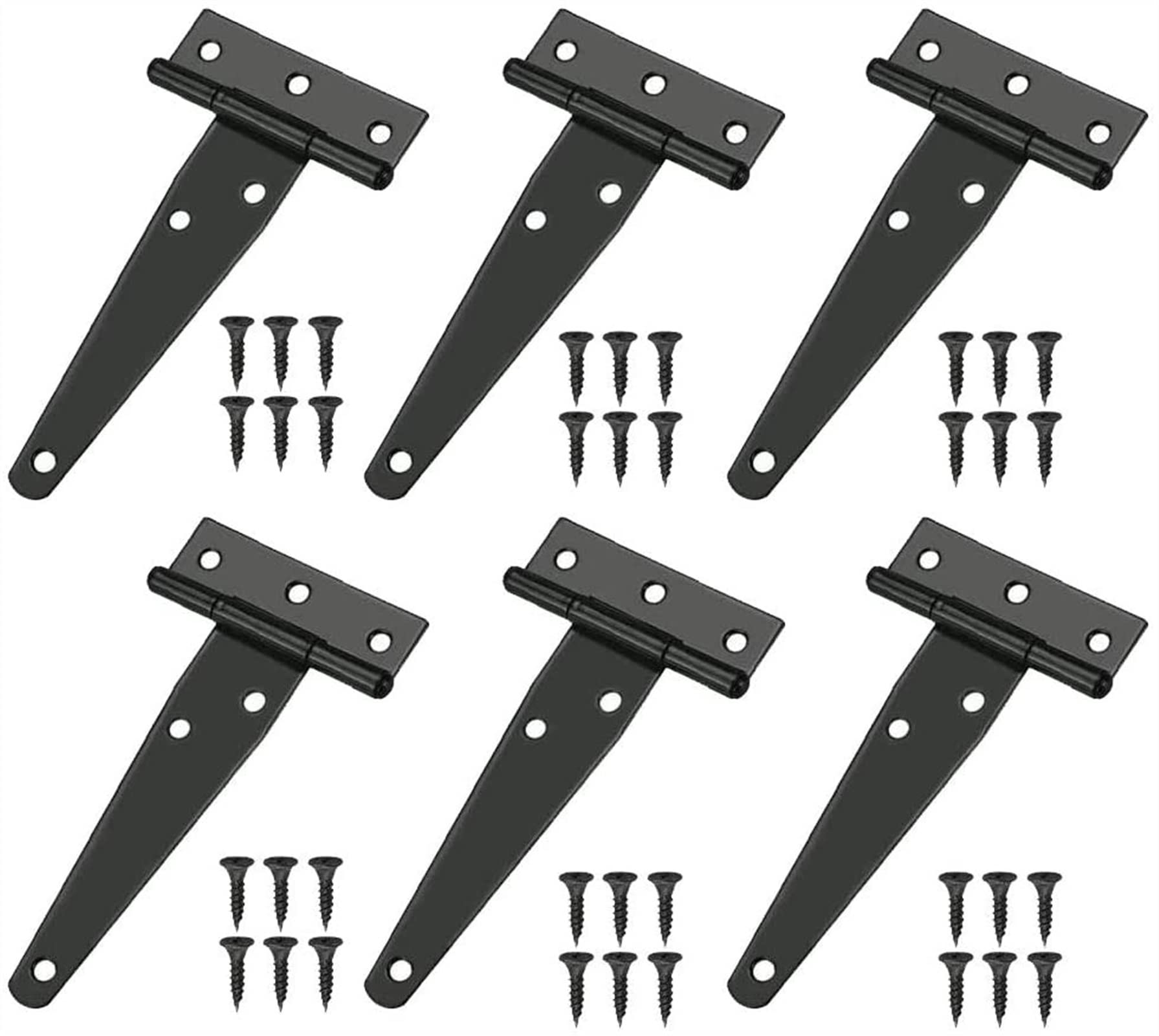 Charnière en forme de T 6 pièces ferrure triangulaire 4"