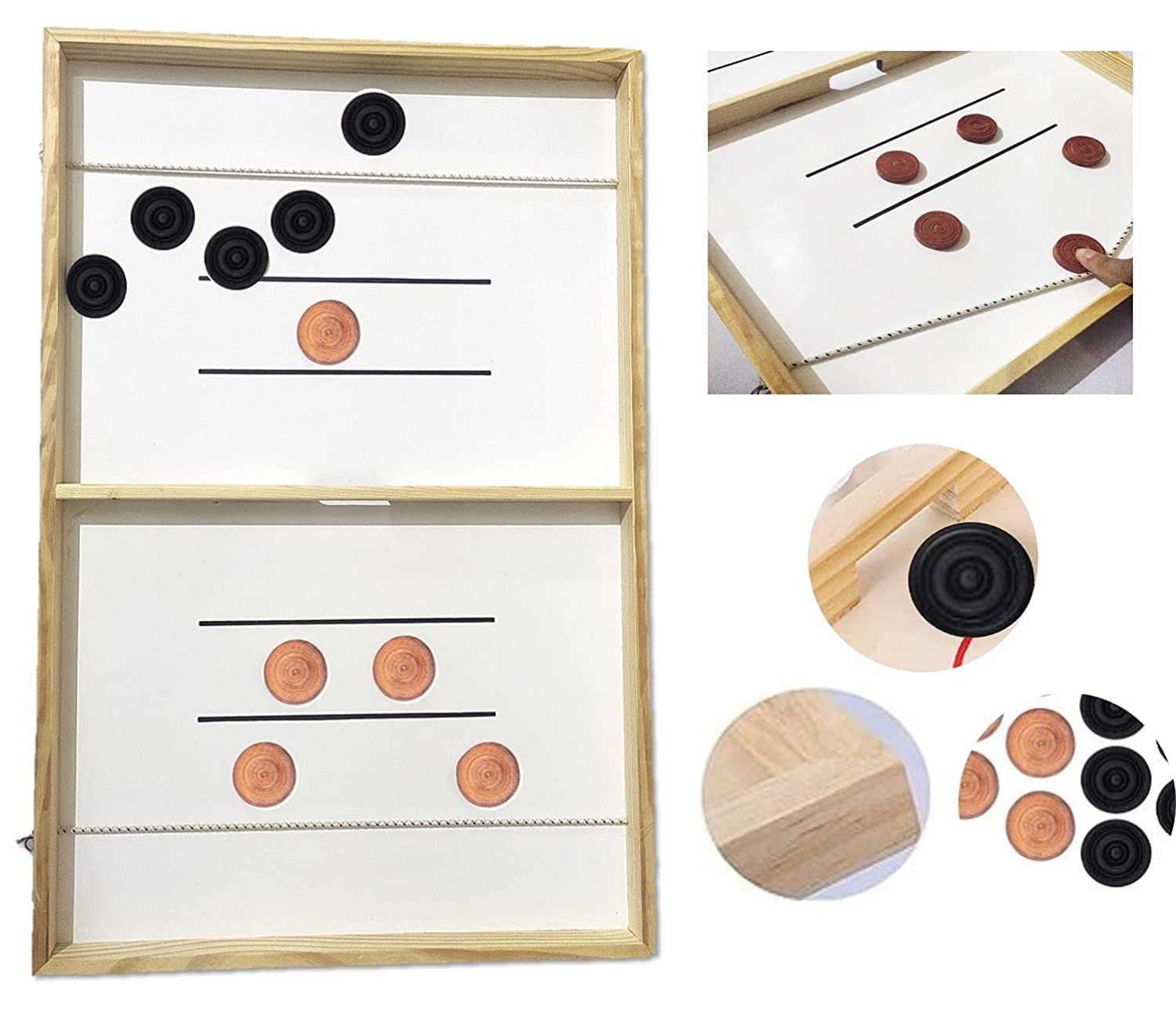 TECH LOGO ELECTRONICS Best Sling Puck Game Board Game for Kids Wooden Portable Table Adults Tabletop Slingshot Toys Desktop Sport All Age Group Fast Adults Games Super Game Best Gift