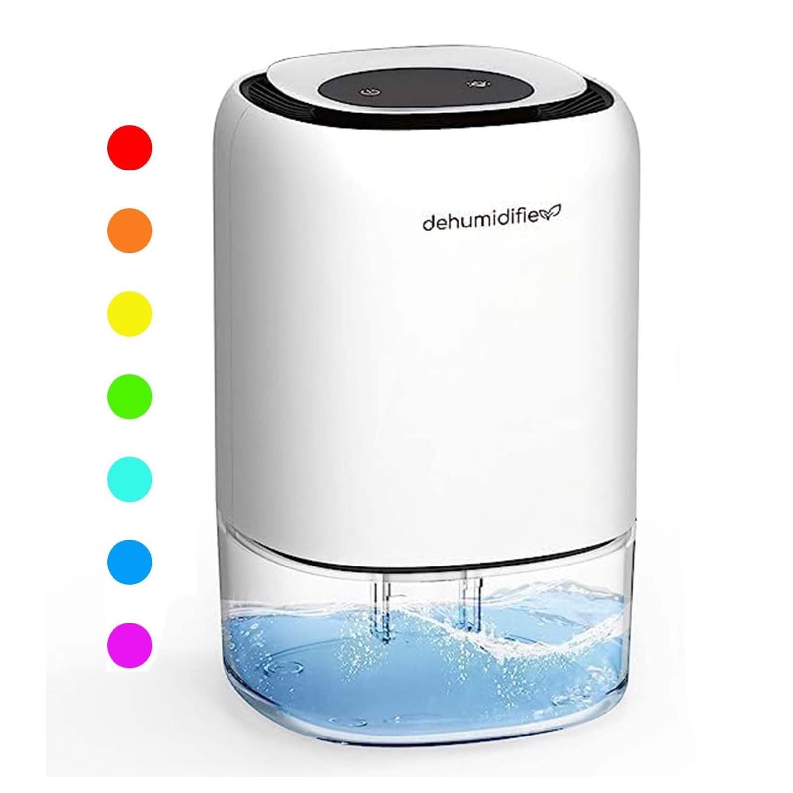 Kitette Dehumidifiers for Home, 1400ml, Electric Automatic Dehumidifier with 7 Color LED Light，Auto Shut Off, Portable Quiet Small Dehumidifiers for Home Damp，Bedroom, Bathroom, RV，Garage