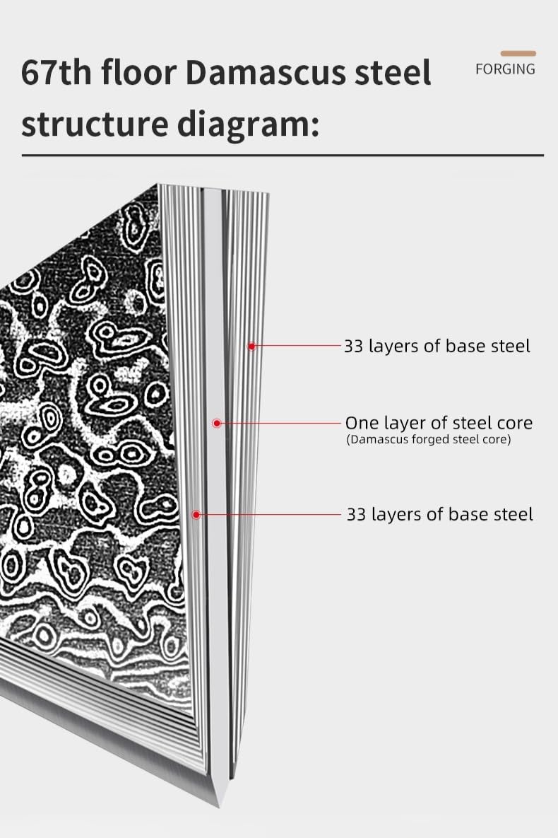 3.5" Paring Knife Damascus Steel Peel Chef Knife - 67-Layer Forged Fruit/Vegetable Knife with Natural Solid Wood Handle, 15° Double-Edged Blade, Ultra-Sharp & Corrosion Resistant — Amazon image 5