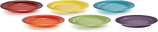 Le Creuset Set of 6 Stoneware Breakfast Plates 22 cm Rainbow 79285228359006