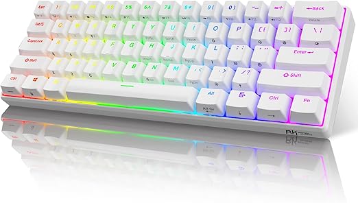 RK ROYAL KLUDGE RK61 Mechanische Gaming-Tastatur, 60% Drahtlose RGB ...
