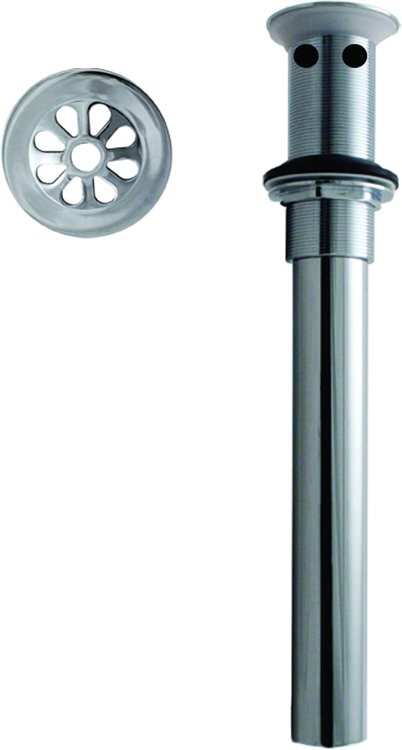 Westbrass R411A-12 Bathroom Sink Drain Assembly with Rapid Draining Crowned Grid with Overflow Holes - Exposed, Oil Rubbed Bronze