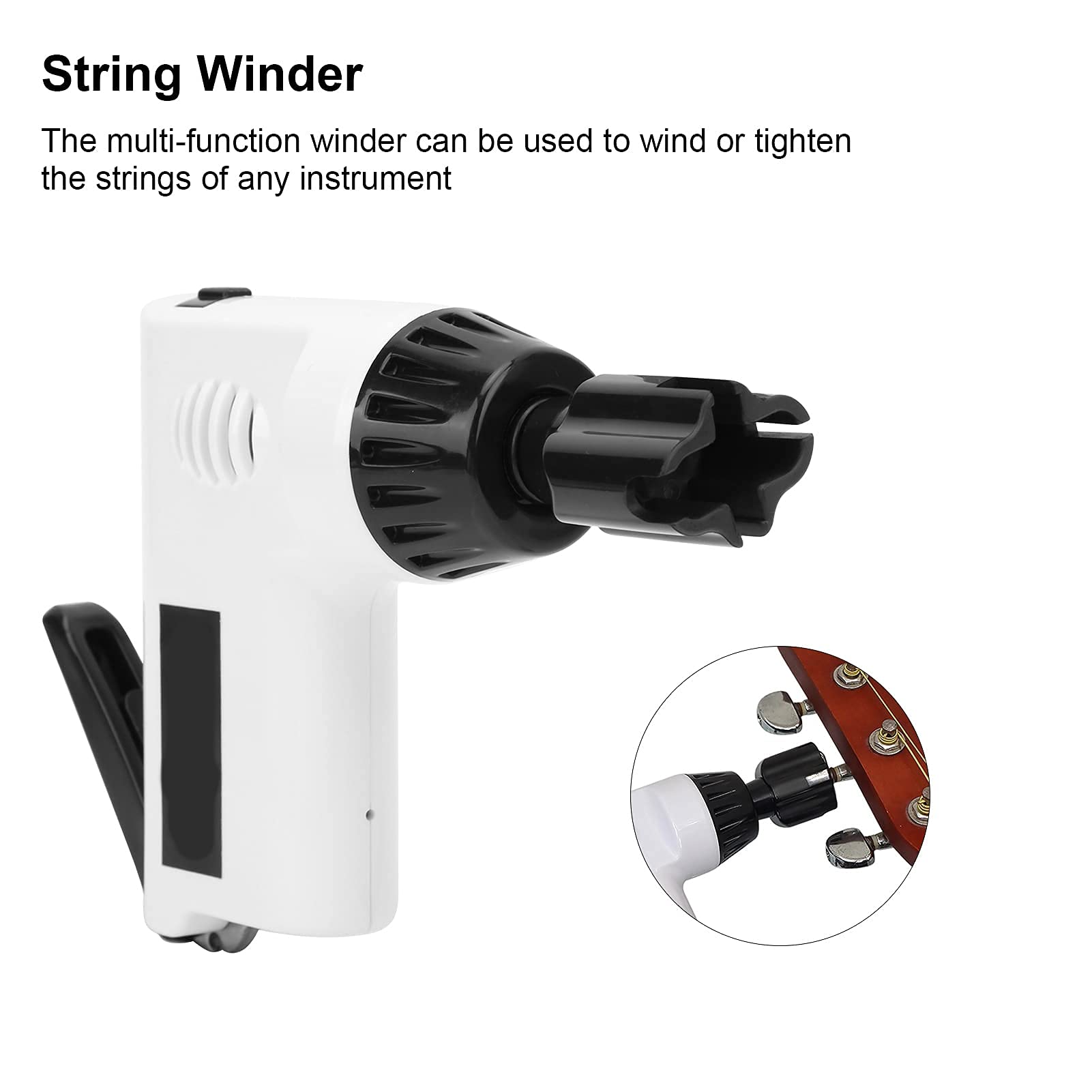 Cortador De Cuerdas De Guitarra, Bobinadora De Cuerdas Multifuncional Bobinadora De Cuerdas Eléctrica Herramienta De Mantenimiento De Guitarra Accesorios De Instrumentos Para Ukulele Bajo 2.7(Blanco)