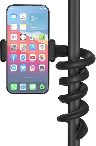 Miniatura 9 de Chunxiao Soporte universal flexible para micrófono para teléfonos inteligentes de 3.5 a 7.5 pulgadas, soporte de teléfono celular ajustable doble