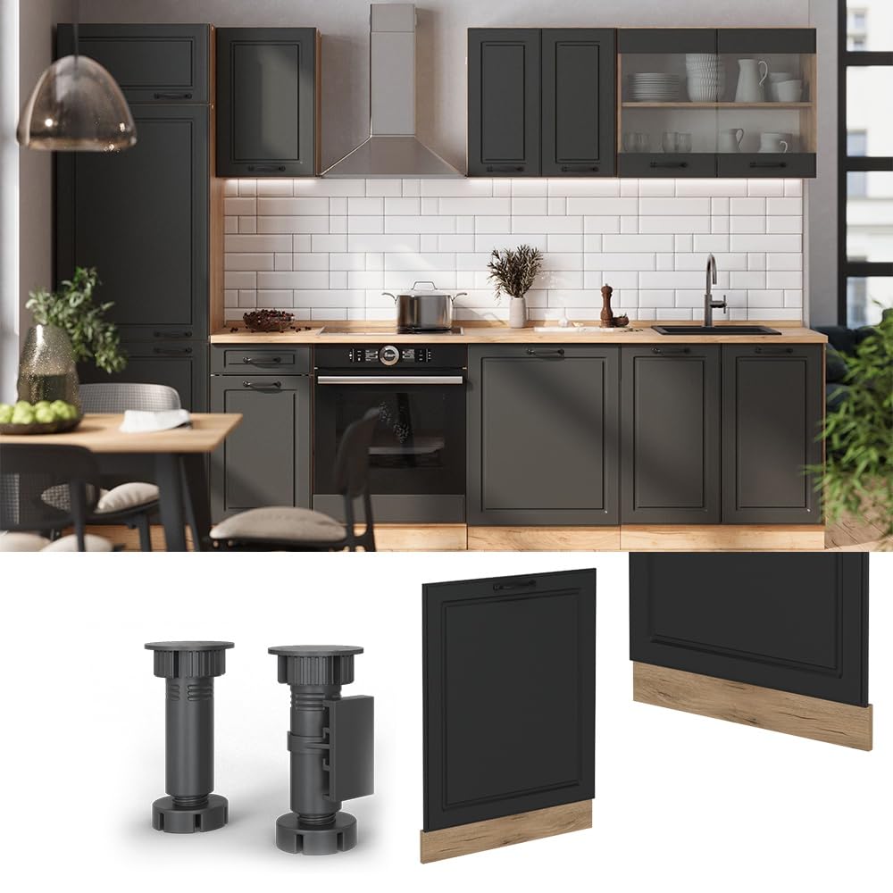 Vicco Façade de Lave-Vaisselle R-Line, Anthracite Campagne, 60cm