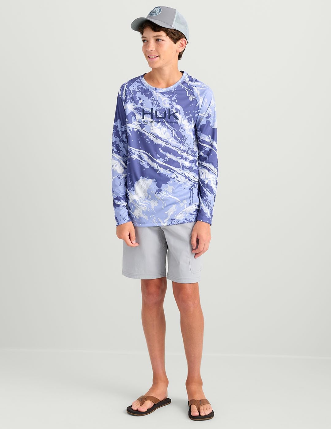 HUK Boys Kids Pursuit Pattern Long Sleeve Shirt, Fishing Shirt for Kids - Image 2