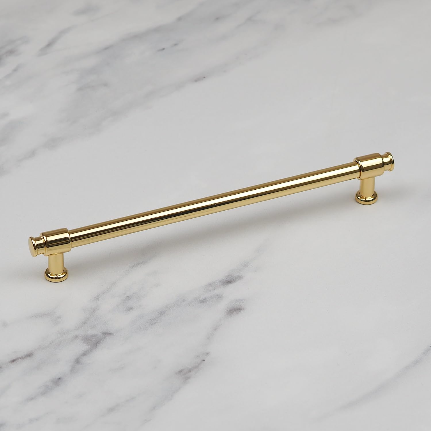 192mm Gloss Gold Cabinet Handle Industrial Pipe Cupboard Door Drawer Pull from B&Q