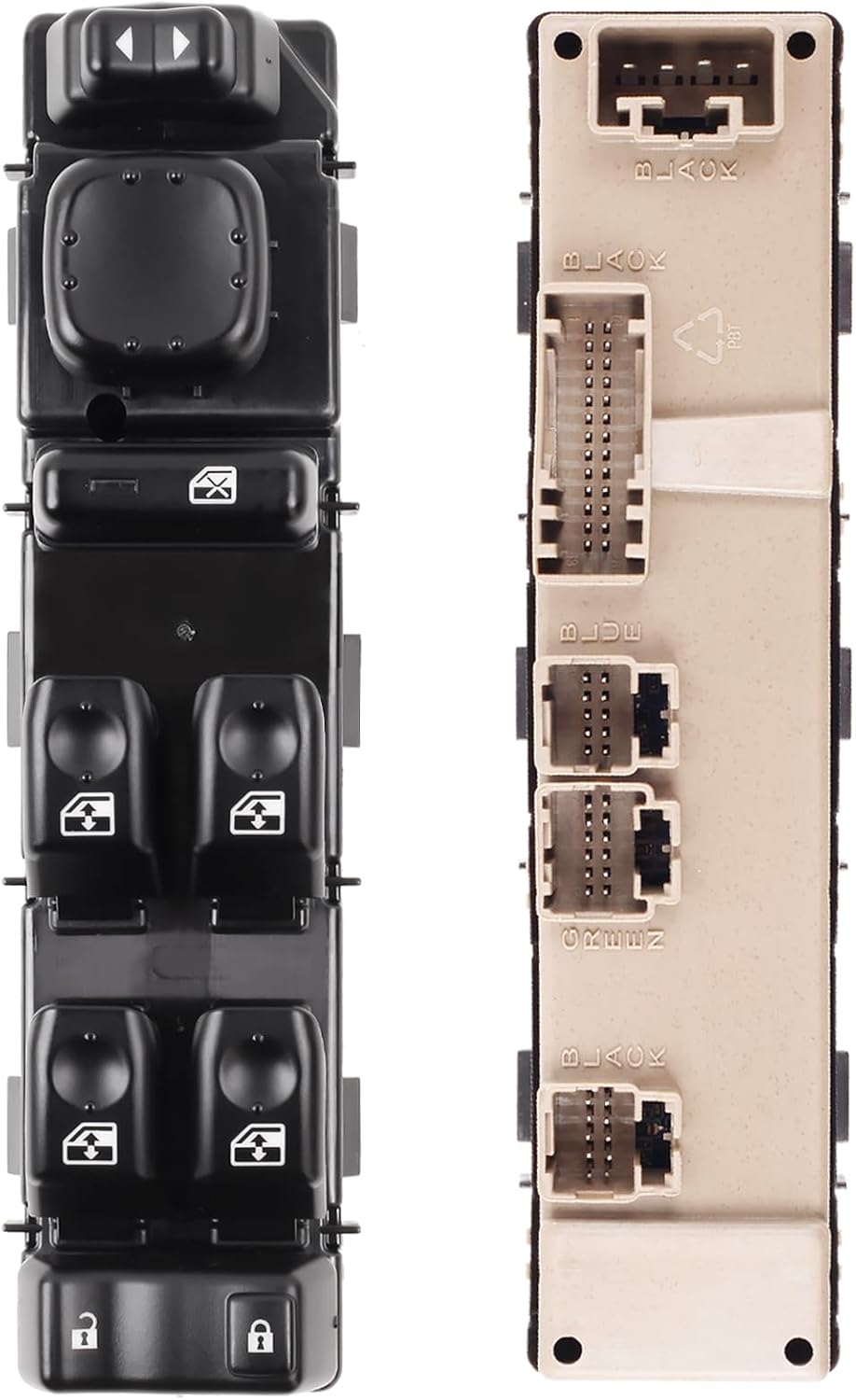 New Upgrade 15883319 Power Master Window Switch with Folding Mirror Control Compatible with 2003-2006 Escalade Avalanche Silverado Suburban Tahoe Sierra Yukon Escalade H2