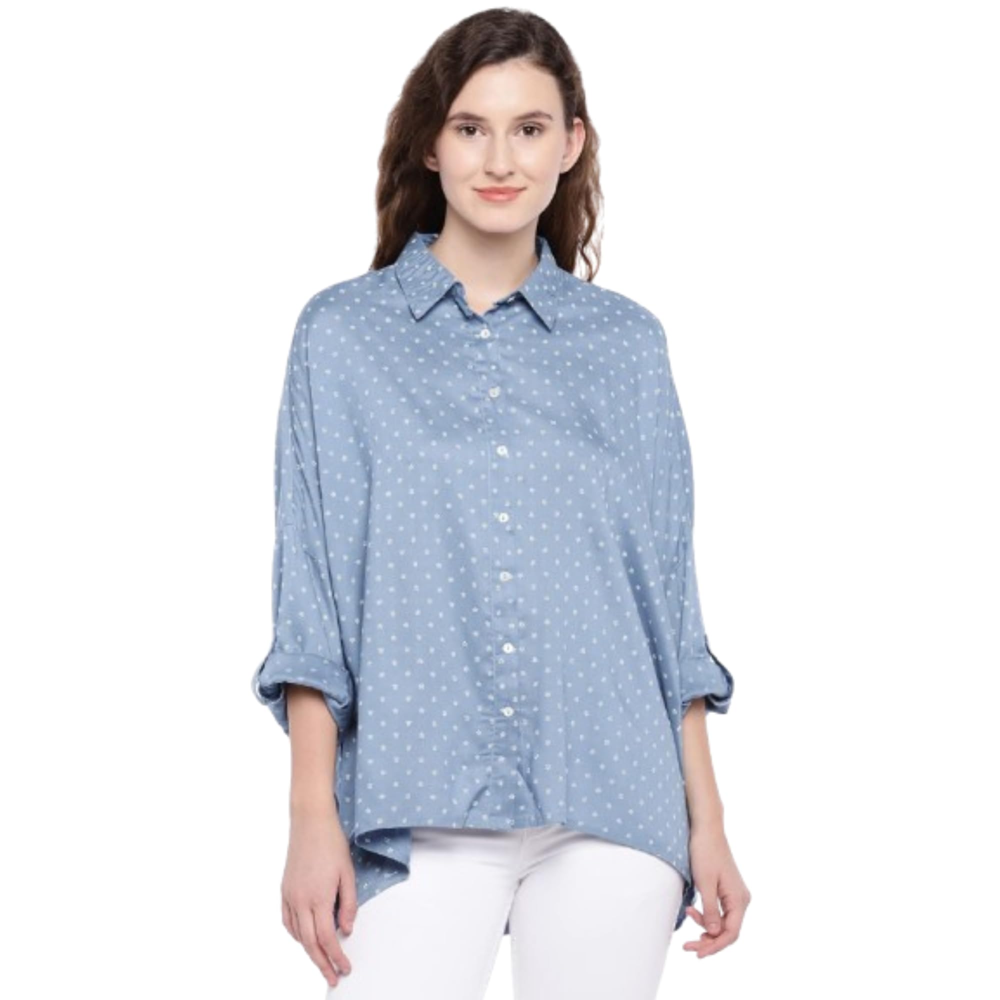 globus Women Black White Regular Fit Checked Casual Shirt-picture-12