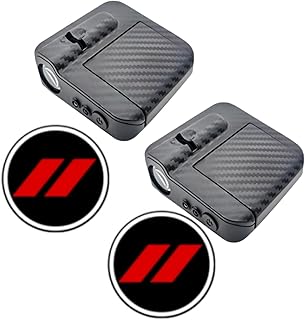 2PCS Carbon Fiber Car Door Lights Projector Compatible with Dodge(red)