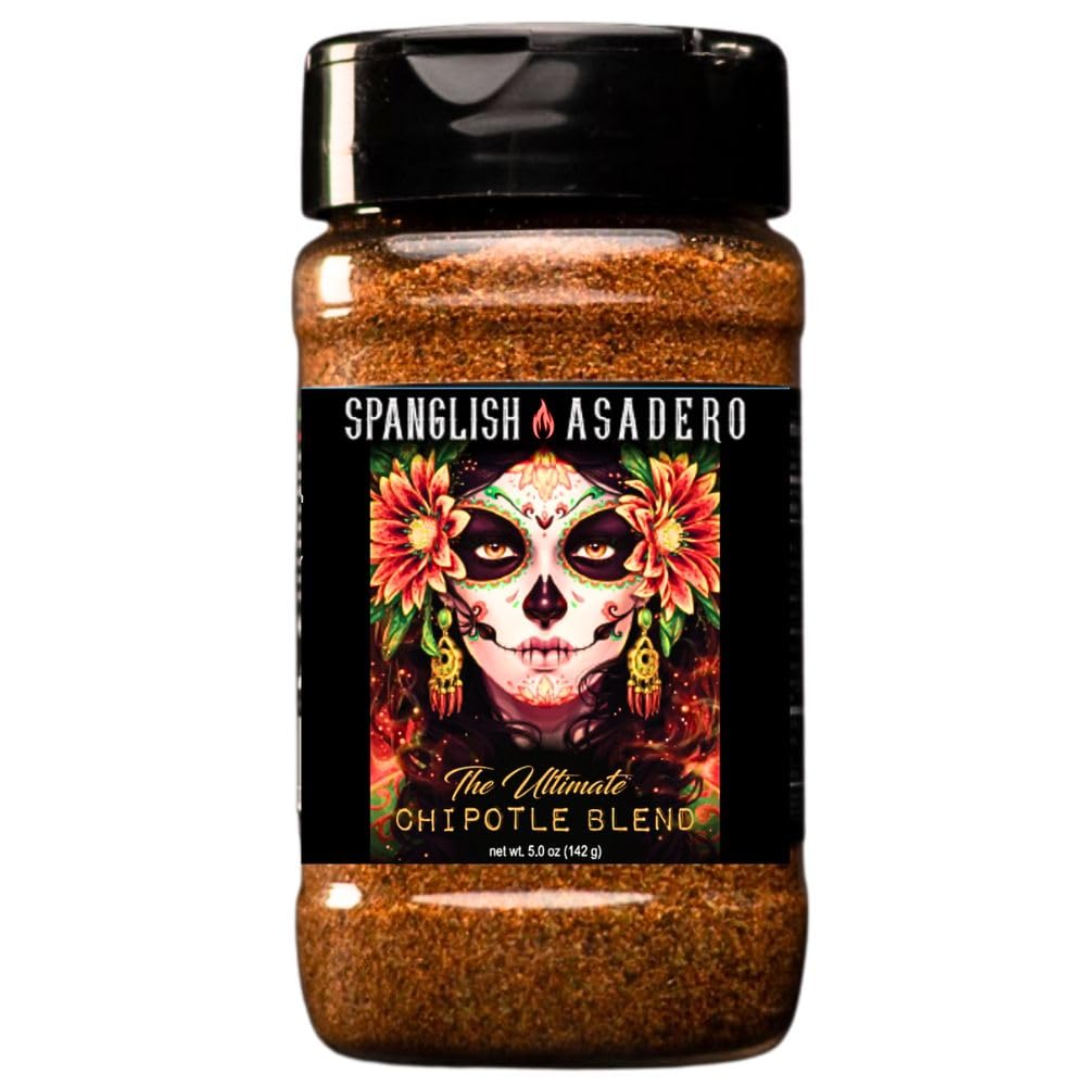 Spanglish Asadero 4.8oz Chipotle Blend Spice | Mexican Seasoning for Steak, Chicken, Pork, Lamb, and Elote | Low Sodium BBQ Rub and Marinade for Smoking or Grilling Meat