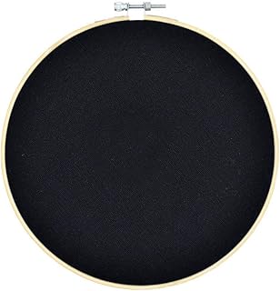REOVE Wall Hanging Pin Collection Display Stand Enamel Pin Display Holder Display Board, Canvas Leather Embroidery Hoop for Display Pins Buttons Wall Decoration (Black-Cavas)