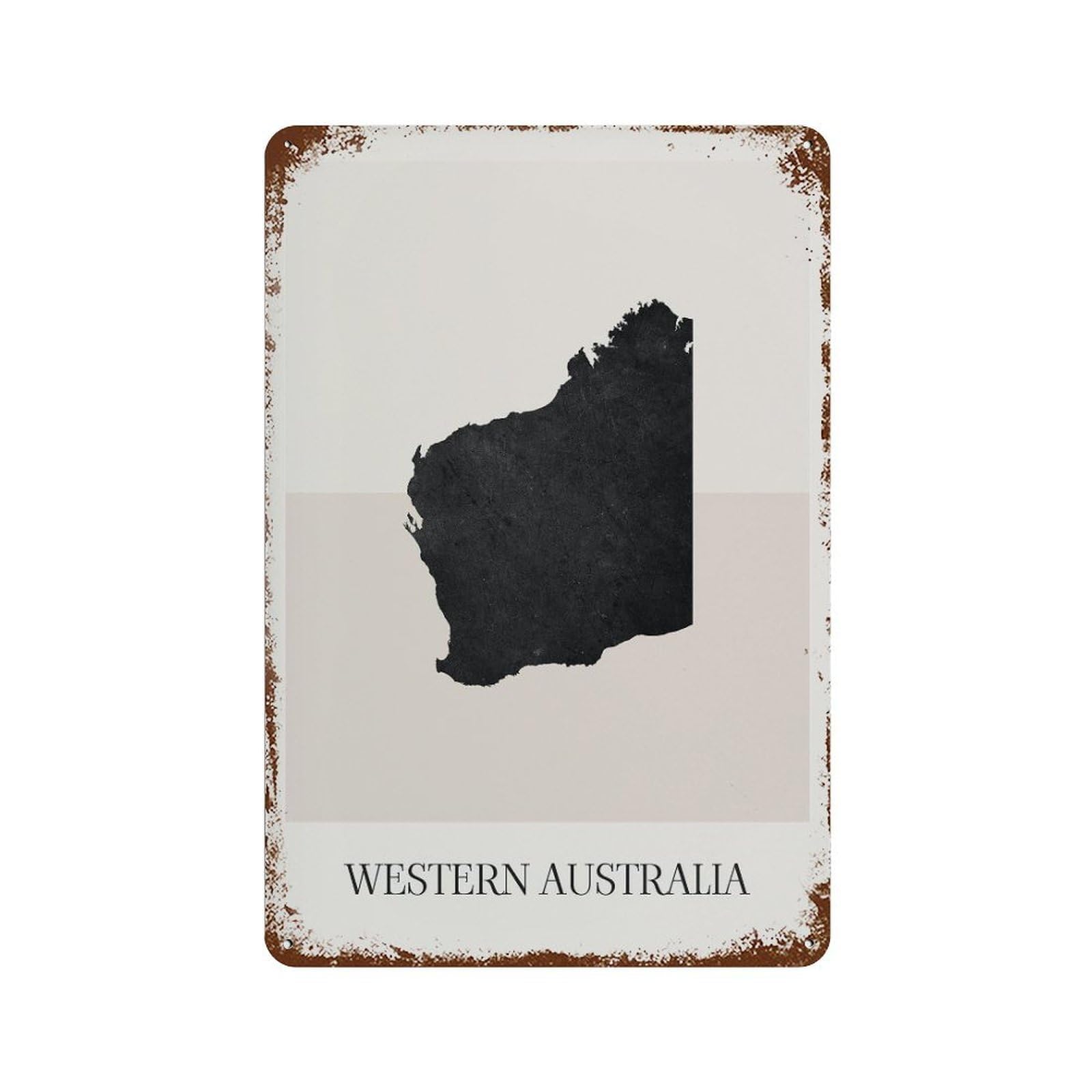xiaoxiaoshen Western Australia Map Minimalist Boho Decor Wall Decor Art Metal Tin Poster Modern Home Decor Art Home Bar Shop Decorations Vintage Sign 30x20cm