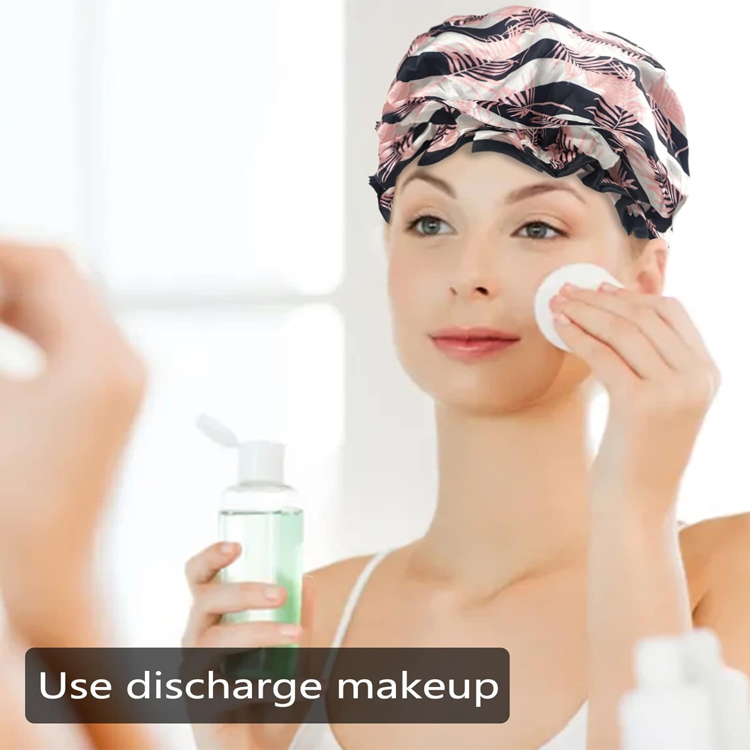 CTEEAP Shower Caps 4 Pack Bath Caps Perfect for Women most Hair Lengths and Thicknesses - Waterproof - Double Layer, Upgraded Versio (Combination 1) : Beauty & Personal Care