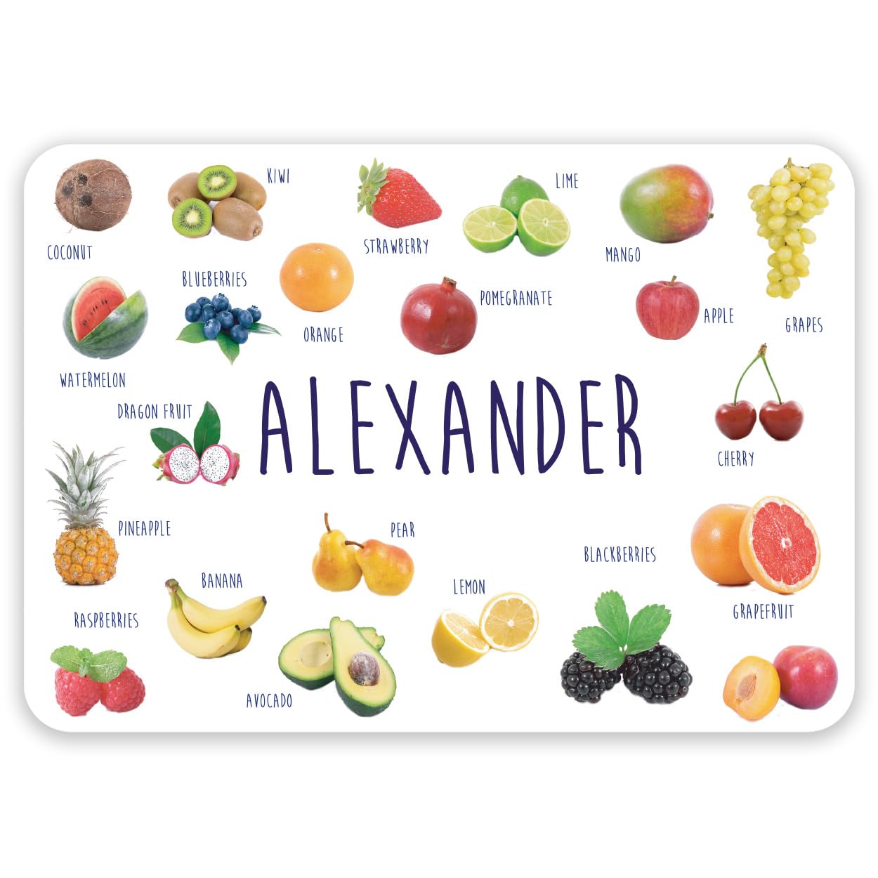 Paper Themes Personalised Placemat for Kids (Fruit)
