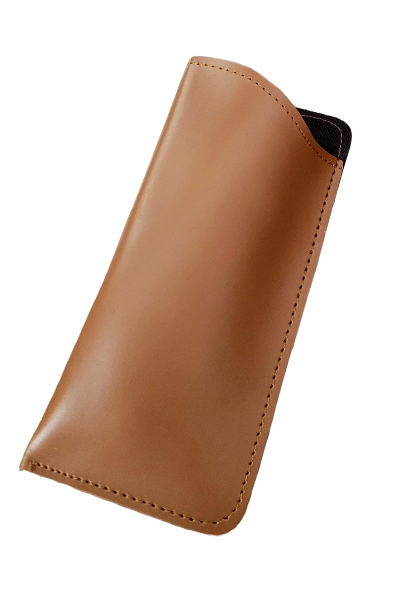 unisex leather protective case soft eyeglass pouch(tan color) for spectacles and sunglasses and eyewear for men and women (pack of 1)(made in India)-image-5
