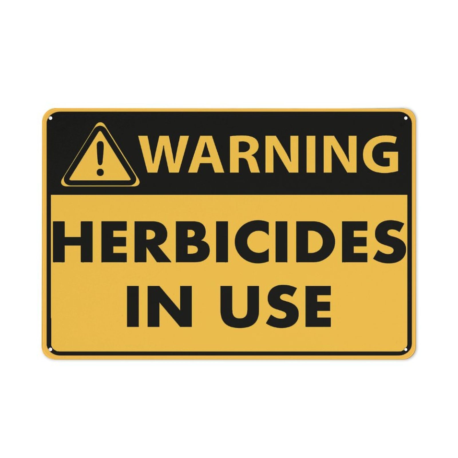 Warning Herbicides In Use Sign 12 X 8 Inch Metal Sign, Rustproof Aluminum, Multicolor