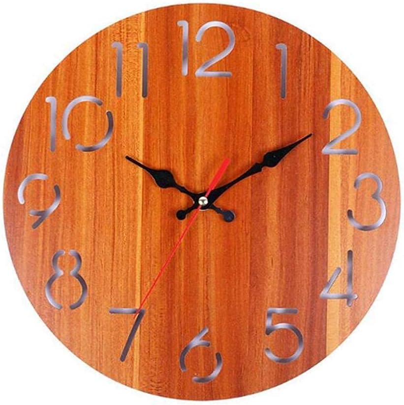 Outdoor Wall Clock, Garden Wall Clocks Outdoor Retro Outside Clocks Waterproof Vintage Garden Ornament Silent Non Ticking, Yellow