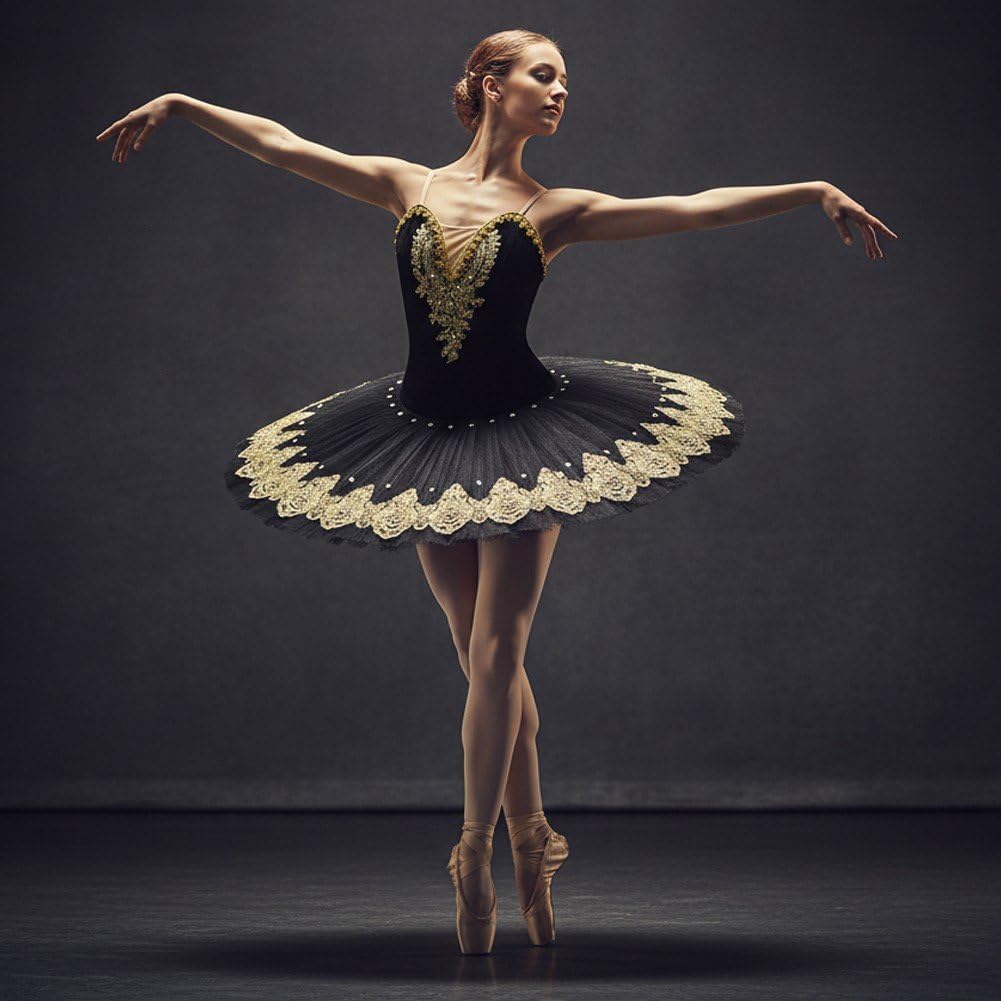 Falda De Tutú De Ballet para Mujer, Color Rojo Y, para Adultos, Disfraz De Ballet De Lago De Los Cisnes, Falda De Tutú con Lentejuelas Bordadas, Ropa