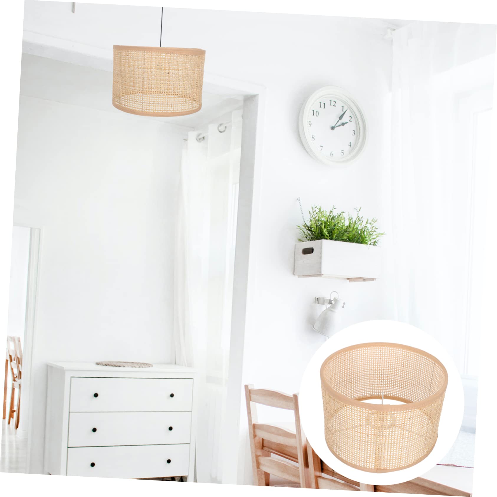 NULYLU Decorative Rattan Ceiling Light Woven Lamp Shade for Living Room Study